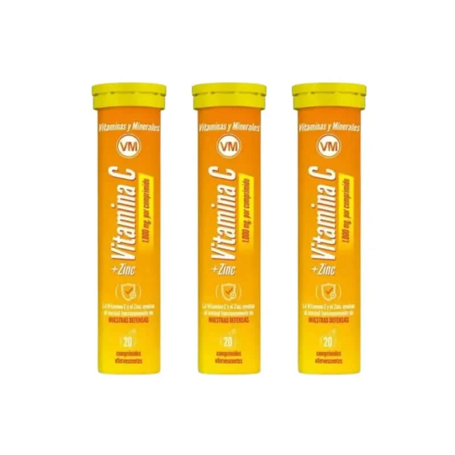 Ynsadiet Vitamina C + Zinc Pack 3 x 20 Comprimidos Efervescentes