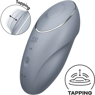 Satisfyer Tap & Climax 1 Vibrator Lay-On Grau