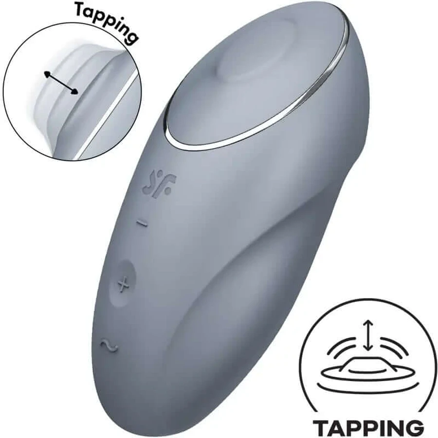 Satisfyer Tap & Climax 1 Vibrator Lay-On Grau