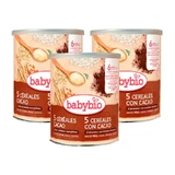 Babybio 5 Müsli mit Kakao, Packung 3 x 220 Gramm