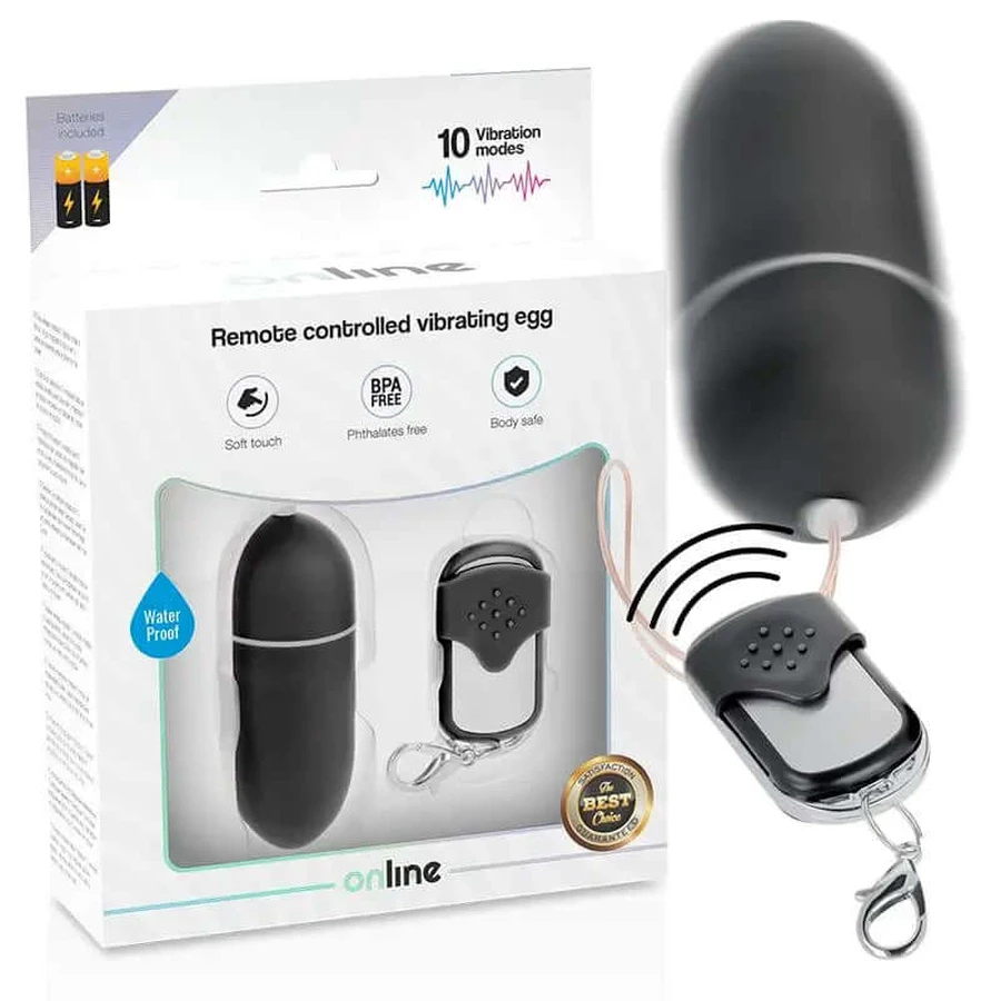 Online Remote Control Vibrating Egg L - Black (Oeuf vibrant télécommandé)