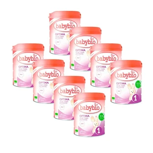 Babybio Optima 1 Lait de vache 0-6 mois, paquet de 8 x 800 grammes