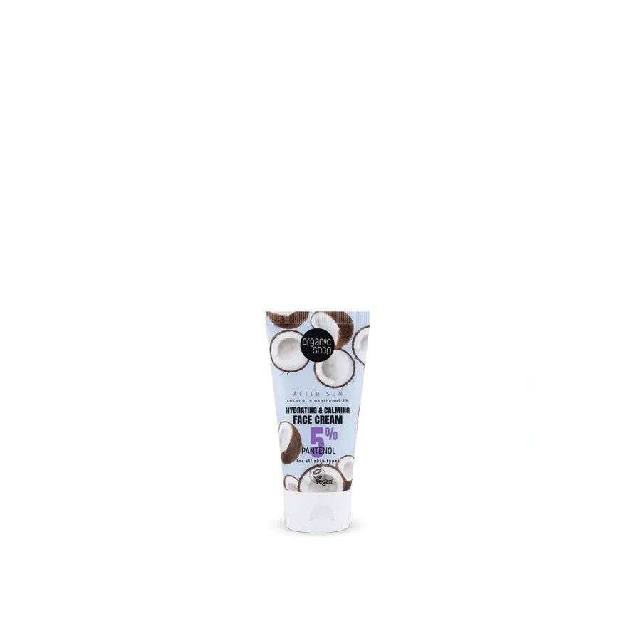 Organic Shop Crema Facial Hidratante Y Calmante Aftersún Coco + Pantenol 5?%, 50 Ml