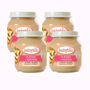 Babybio Banane und Apfel, Packung 4 x 130 g