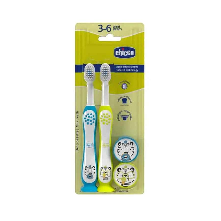 Chicco Bipack Tiger-Panda Toothbrush 3-6Y