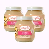 Babybio Banane und Apfel, Packung 3 x 130 Gramm