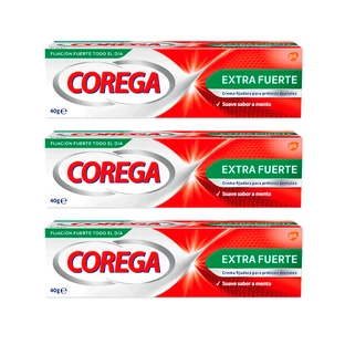 Corega Triplo Super Ultra Crème Extra Forte, 3 x 40 grammes