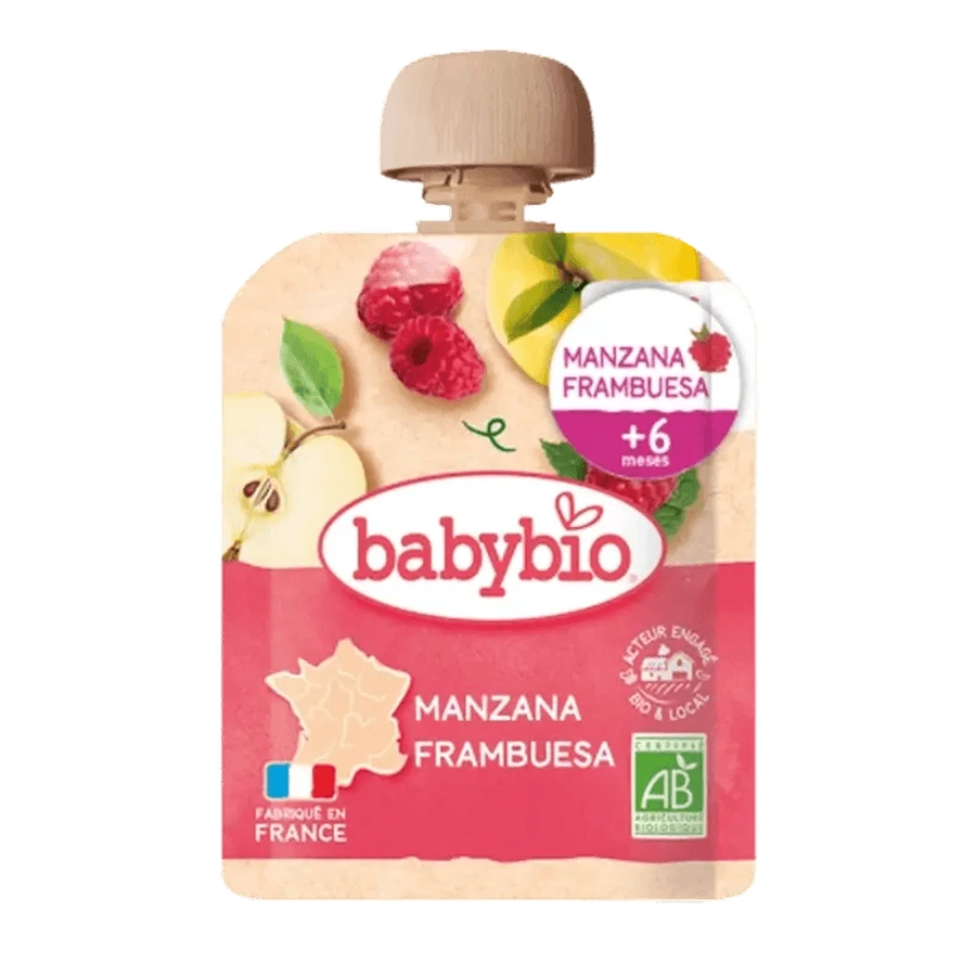 Babybio Pouche Appel Framboos , 90 g