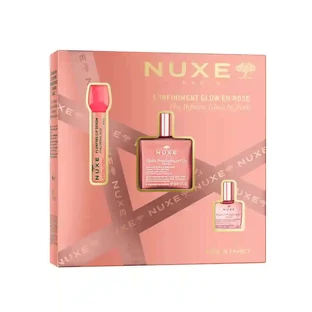 Nuxe Multi-Gammes Glow Infinite Rose Very Rose Lip Serum + Huile Prod Floral Or + Huile Prod Floral Gift Box
