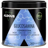 Aldous Bio Glucosamine, Chondroïtine, Msm, Collageen, Hyaluronzuur, Zink, Calcium & Vitamine D3 , 200 tabletten