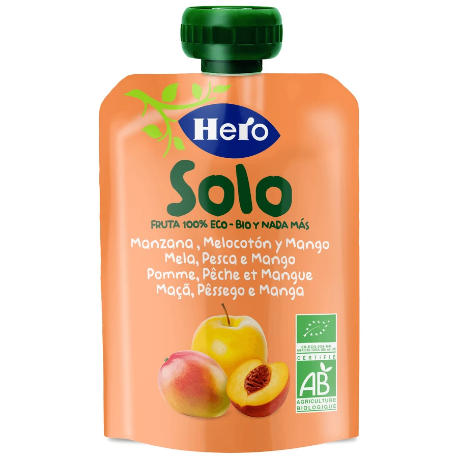 Hero Baby Hero Baby Sachet Solo Appel Perzik en Mango Eco Hb Solo 100G
