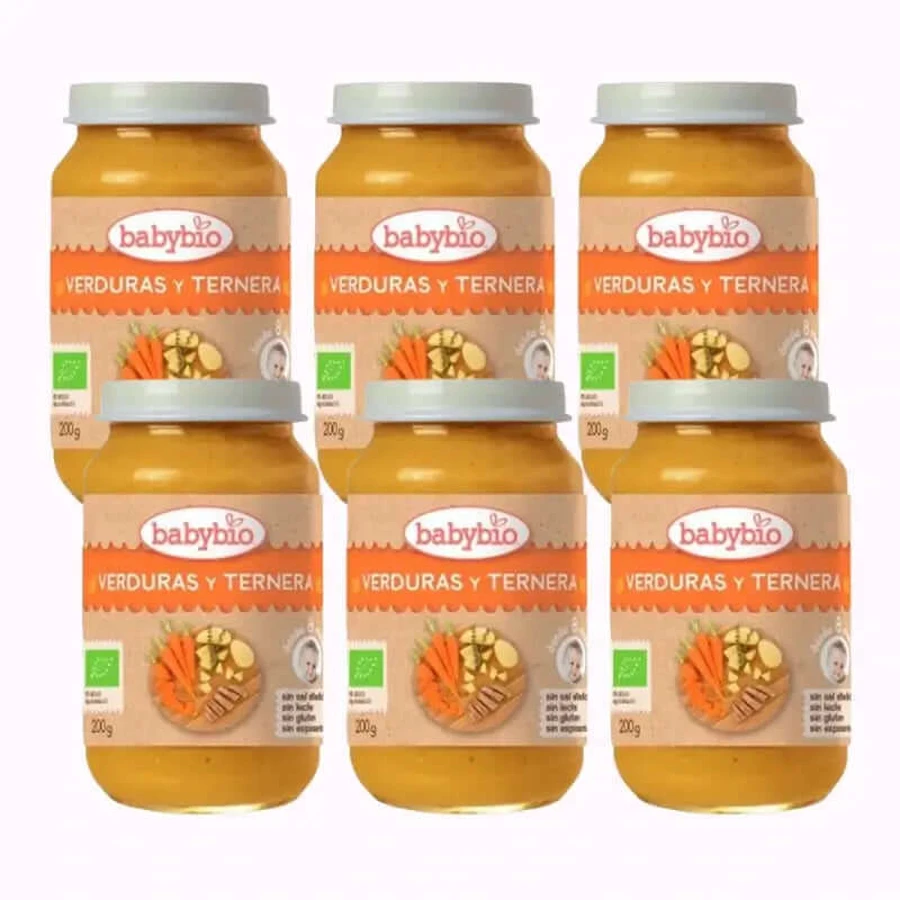 Babybio Menu Tradition Veal, Pack 6 x 200 grams