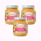 Babybio Pêche-Pomme, paquet de 3 x 130 grammes