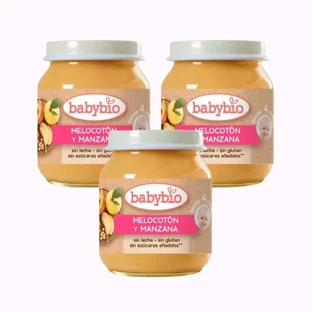 Babybio Pfirsich-Apfel, Packung 3 x 130 Gramm