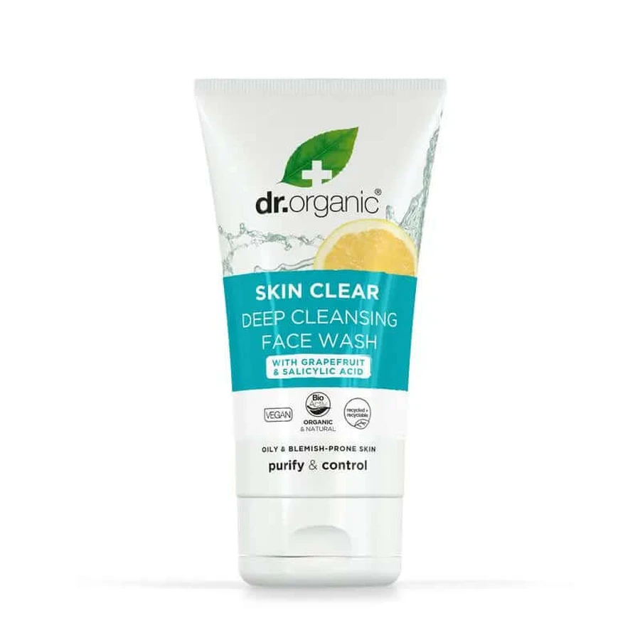 Dr.Organic Skin Clear Facial Cleanser Akne oder fettige Haut, 125 ml