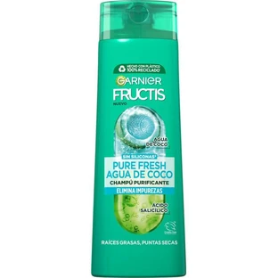Garnier Fructis Pure Fresh Coconut Water Shampoo pentru rădăcini normale, grase și vârfuri uscate 300 ml