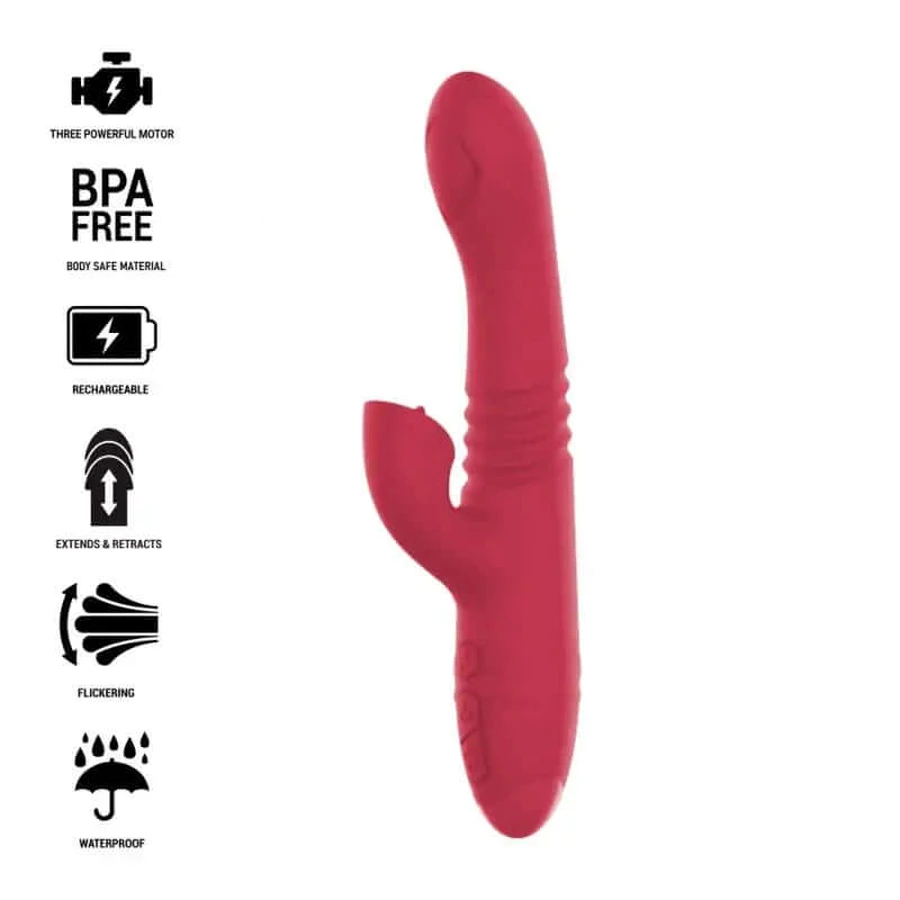 Intense Dua Up & Down Wiederaufladbarer Multifunktionsvibrator mit roter Zunge
