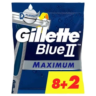 Gillette Blue Ii Max disposable razors X10, 2 blades lubricant gel