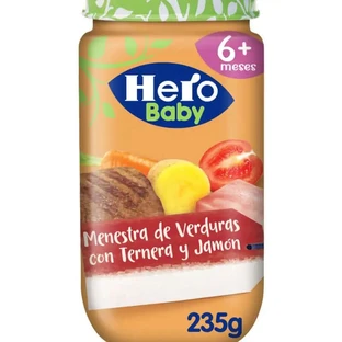 Hero Baby-Gemüseeintopf mit Rindfleisch und Schinken, 235g