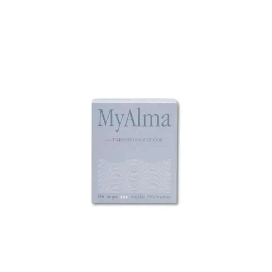 Myalma Tampons en coton 100% bio avec mini applicateur, 14 unités