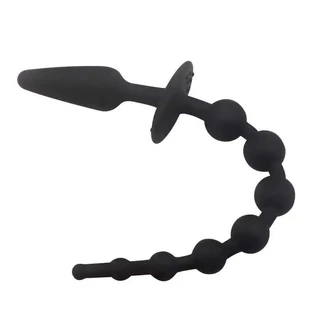A-Gusto Anaalplug Met Anaalketting Siliconen Zwart