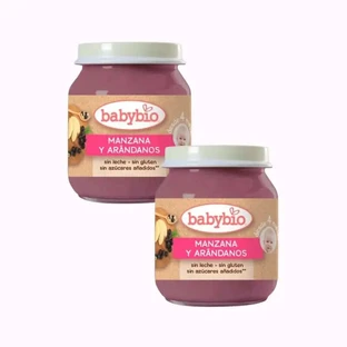 Babybio Pommes myrtilles, paquet de 2 myrtilles, 130g