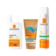 La Roche Posay Pakket Anthelios Uvmune 400 Vloeibaar Spf50+ 50Ml + Natte Huid Spf50+ 200Ml + Gezichtsnevel Spf50 75Ml