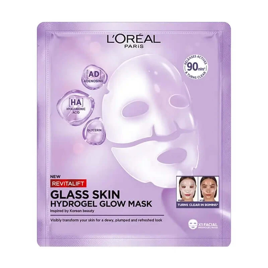 L'Oréal Paris Tissue Mask Revitalift Filler Glass Skin Mascarilla Facial Hidrogel , 1 unidades