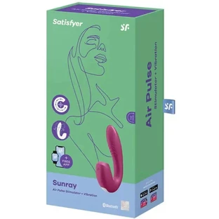 Satisfyer Connect Sunray Stimulator & Vibrator App - Red