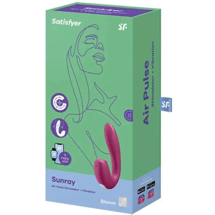 Satisfyer Connect Sunray Stimulator & Vibrator App - Red