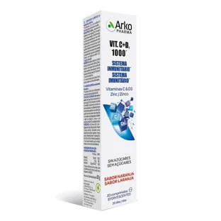 Arkopharma Vitamina C&D3 1000 mg + Zinc Efervescente, 20 comprimidos