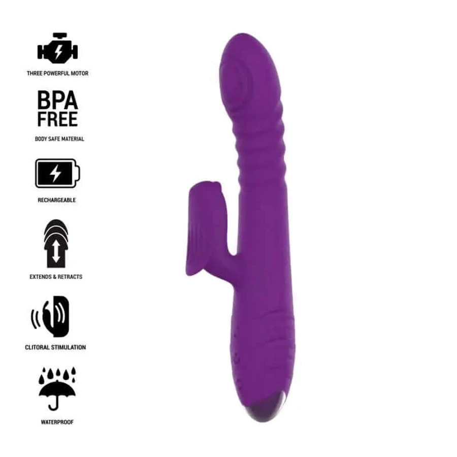 Intense Iggy Multifunction Rechargeable Up & Down Vibrator With Clitoral Stimulator Purple