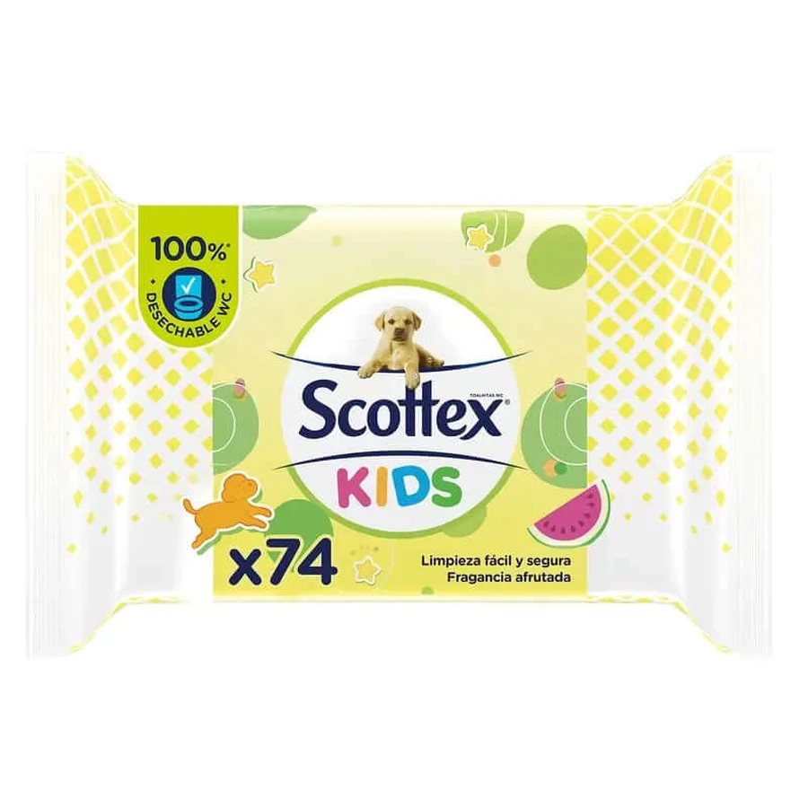 Scottex Junior hârtie igienică umedă , 74 unități