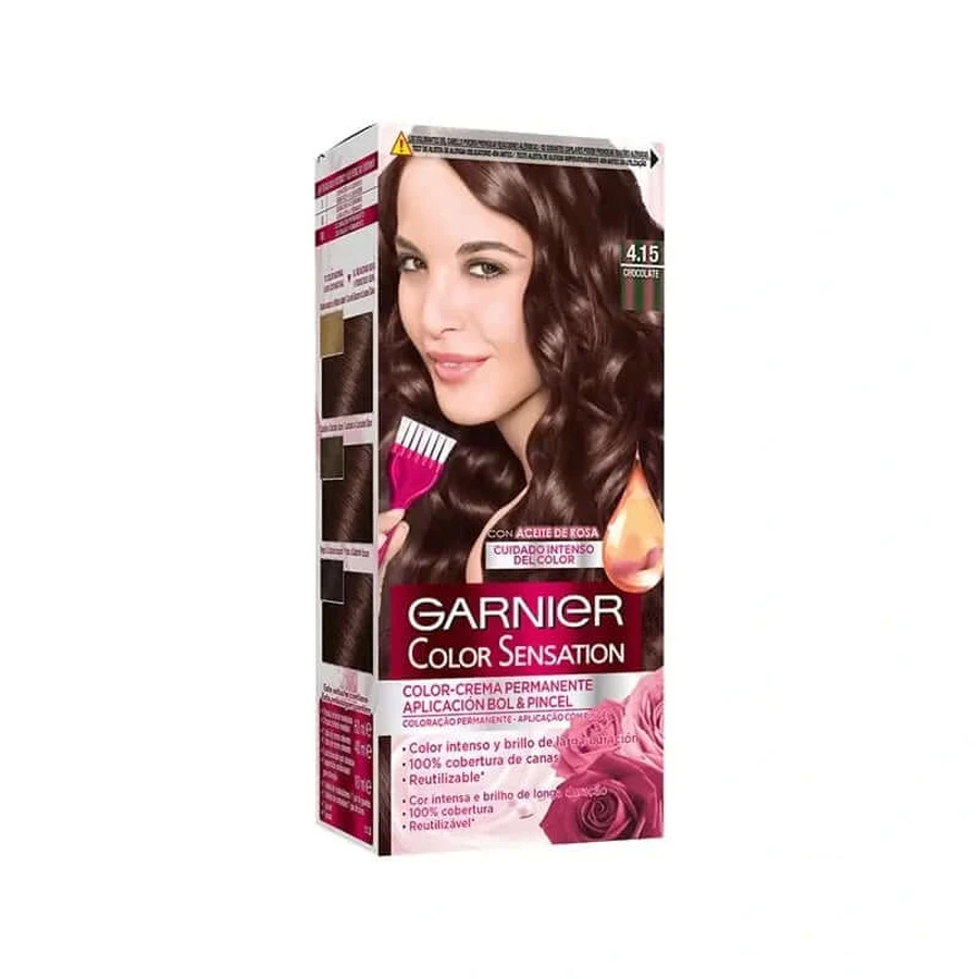 Garnier Color SensationPermanent Cream Hair Color 4.15 Chocolate