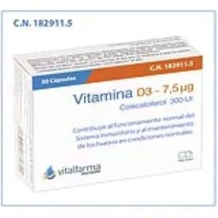Vitalfarma Vitamine D3 7,5Mcg (300Ui) 30Cap