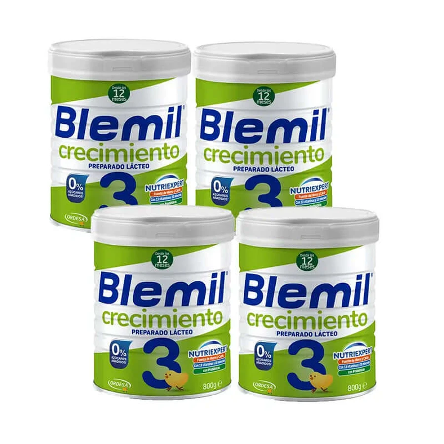Blemil Plus 3 Growth 0% Sugar, 4x800 gr.