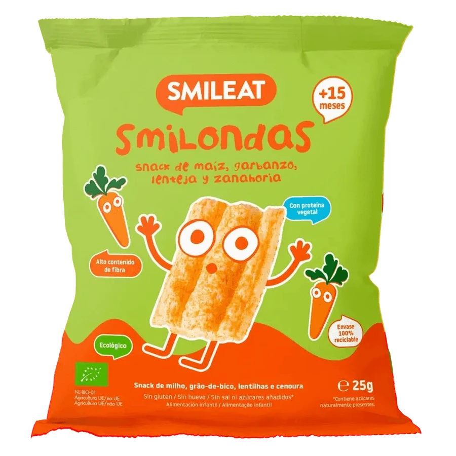 Smileat Smilondas Corn, Vegetables & Carrot Snack , 25 grams