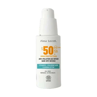 Alma Secret Solar Natural Facial Sunscreen Spf 50 With Ceramides, Anti-stain And Oil-Free