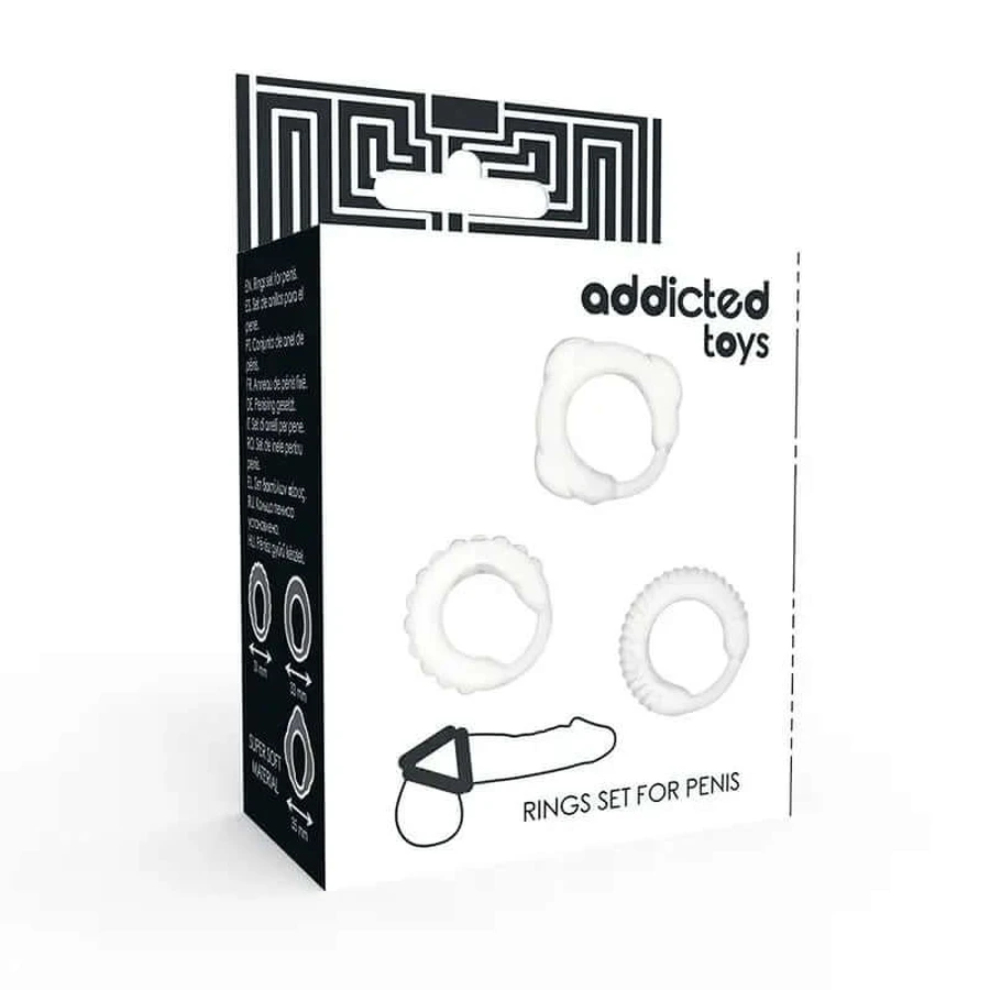 Addicted Toys Set 3 Penis Rings Clear