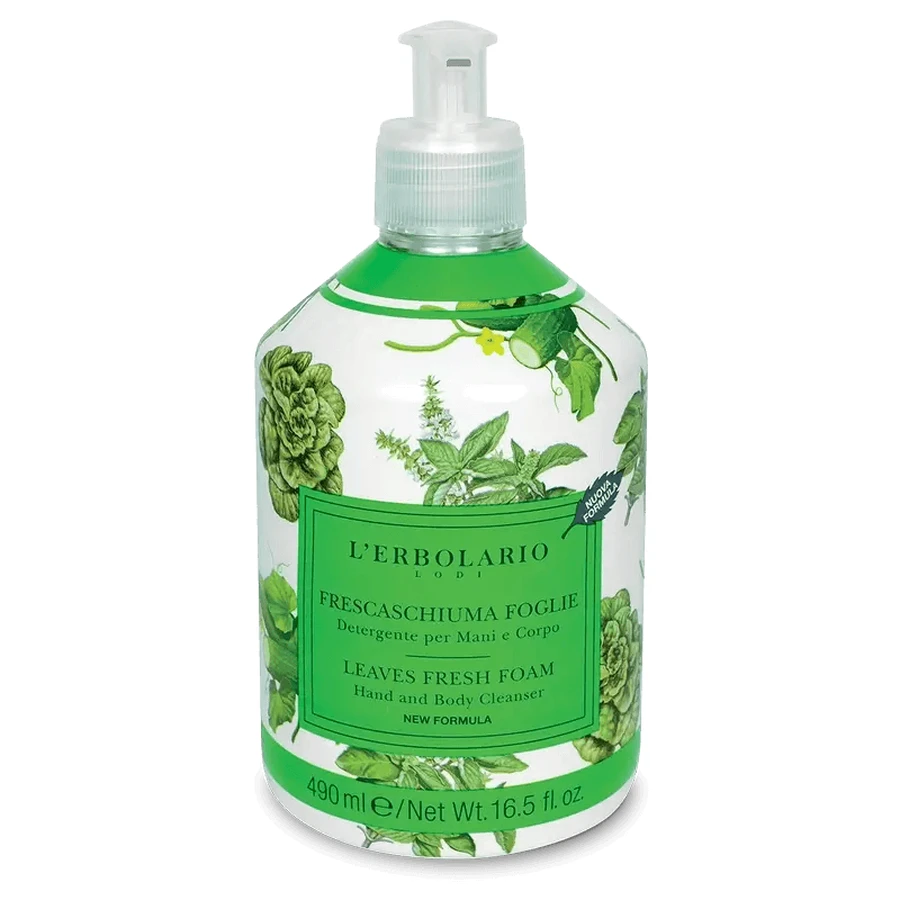 L'Erbolario Hand- und Körperseife Fresh Foam Leaves, 490 ml