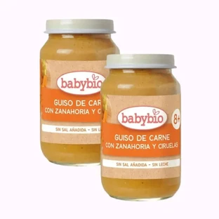Babybio Rundvleesstoofpot met wortel en pruimen, verpakking 2 x 200 gram