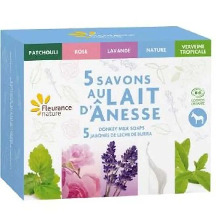 Boîte à savon Fleurance Nature 5 avec lait d'ânesse