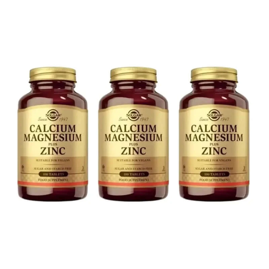 Solgar Calcium/Magnesium + Zink Pack 3 x 100 Veggie-Kapseln