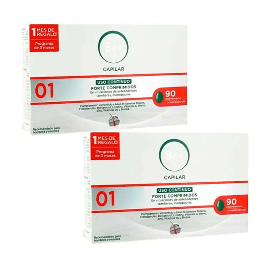 Be+ Capilar Anticaida Forte Voortdurend Gebruik, Verpakking 2 x 90 tabletten