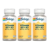 Solaray Vitamin D3 & K2 (Mk7) Packung 3 x 120 Kapseln