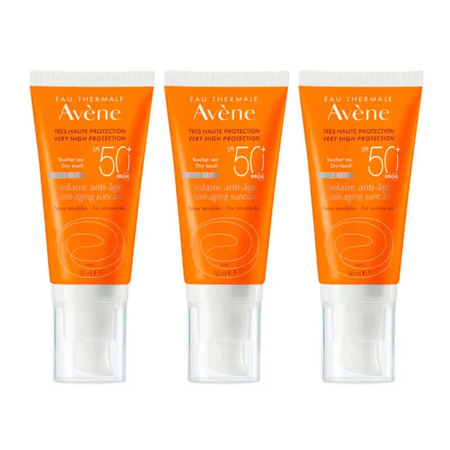 Avène Sunscreen Spf 50+ Anti-Ageing, 3 x 50 ml
