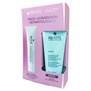 Rilastil Aqua Dermatologische Feuchtigkeitscreme für das Gesicht, 40 ml + 500 ml