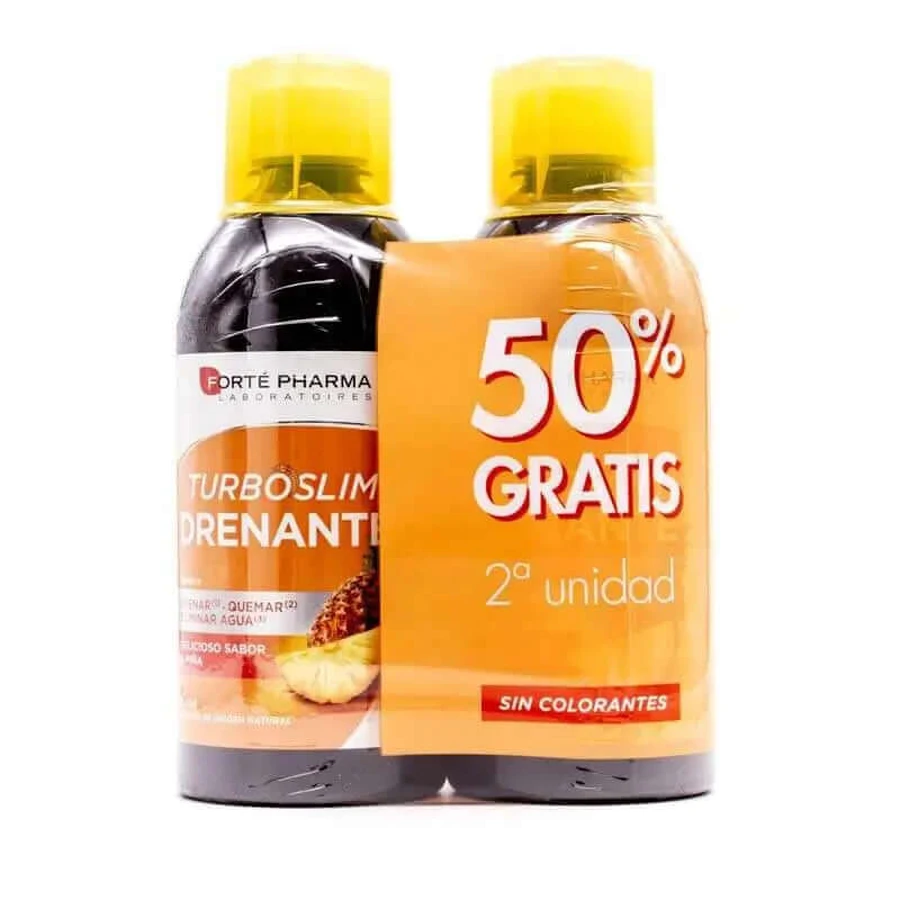 Forté Pharma Minceur Drainant Goût Ananas, 2 unités x 500 ml 2ème unité 50% de réduction