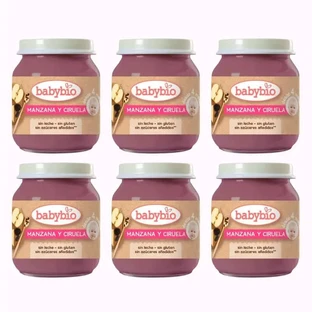 Babybio Apple Plum, 6 x Plum Pack, 130g