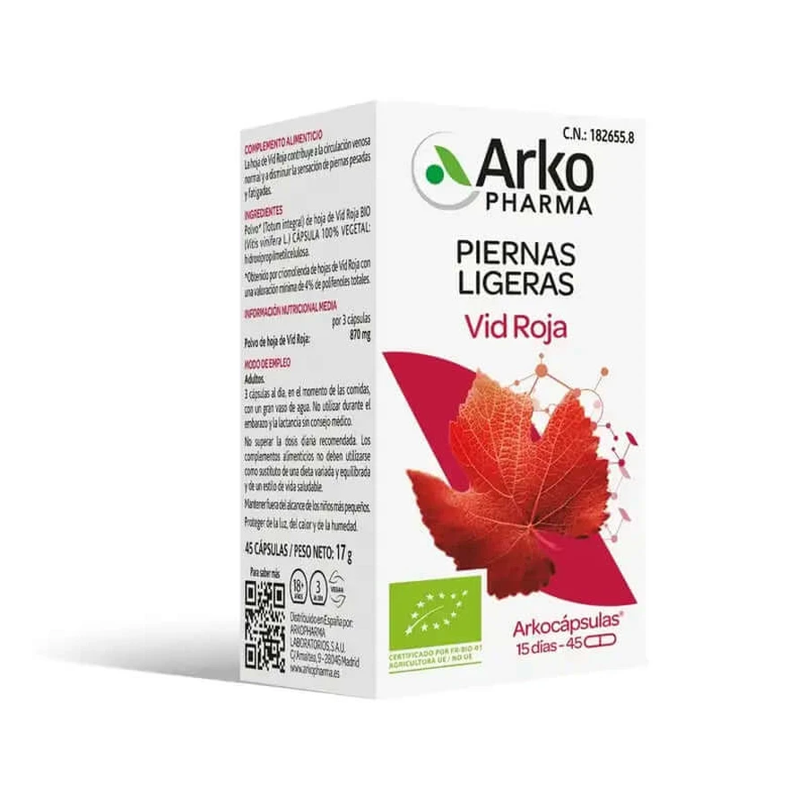 Arkopharma Arkopcápsulas Rode Wijnstok Bio, 45 capsules